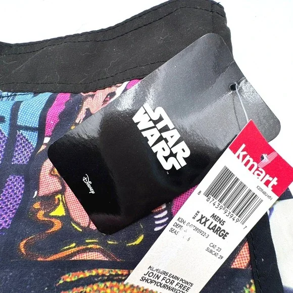 STAR WARS Men's 2XL Retro Vintage Comic Book Collage 8" Board Shorts Swim Trunks - Picture 4 of 8